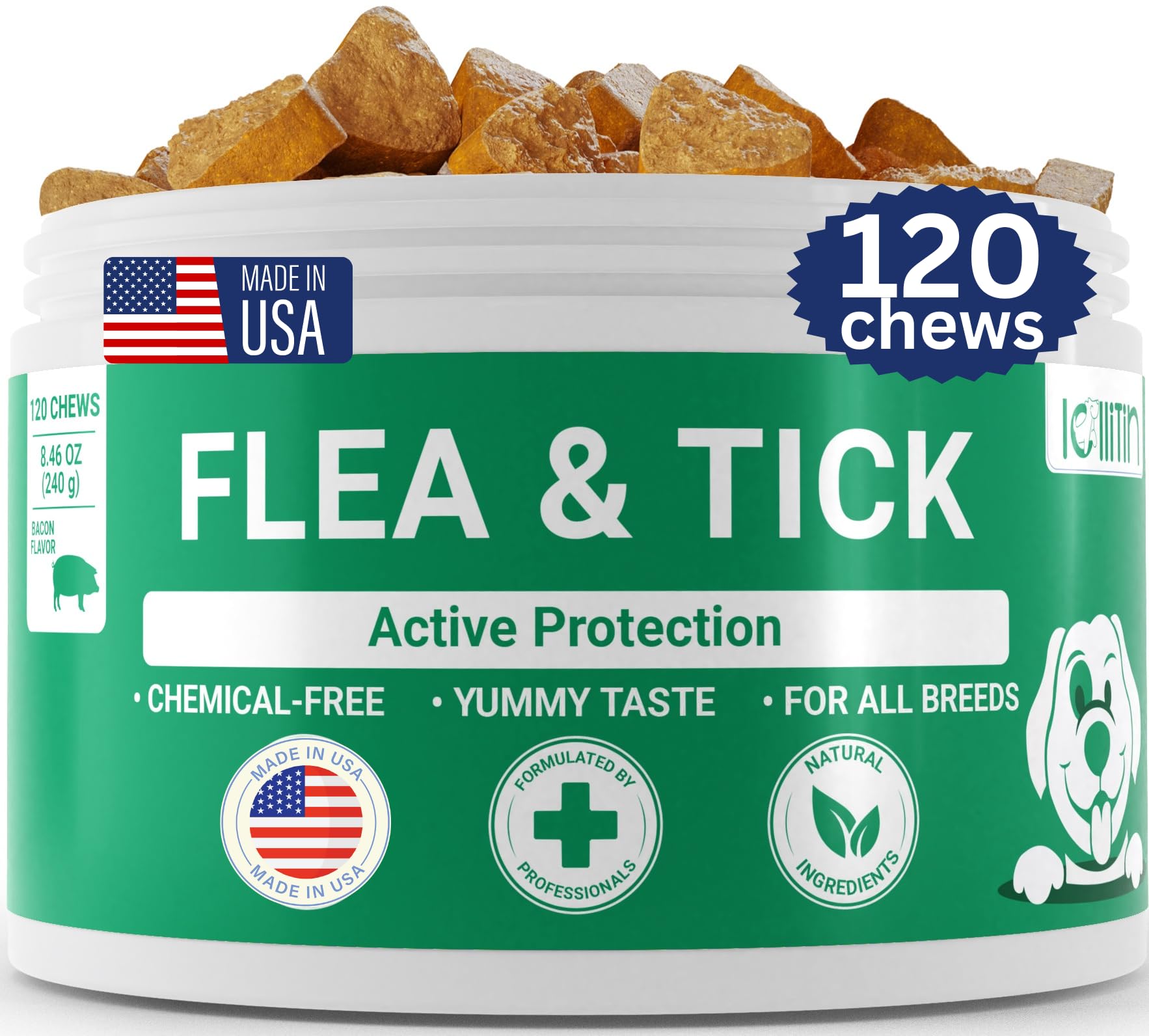 The Wayfarer Flea & Tick Chews, bacon flavour