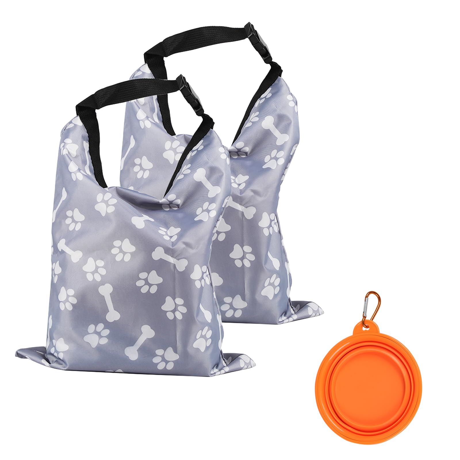 Airtight Dog Food Travel Container — Set of 2 with Collapsible Bowl