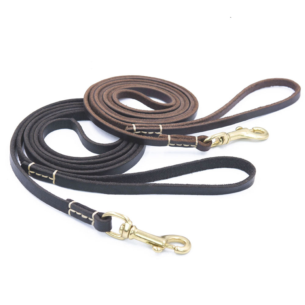 The Ranger Leather Leash in cowhide with copper hardware